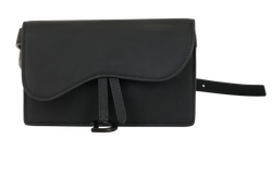 Saddle Belt Bag, Leather, Black, 12MA1129, B, 2*
